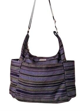 Baggallini Multi Striped Hobo Travel Tote Crossbody Bag